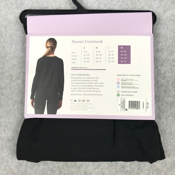 Wander by HotTotties Top Womens XL Black Midweight Thermal Base Layers Noemi - Picture 4 of 6